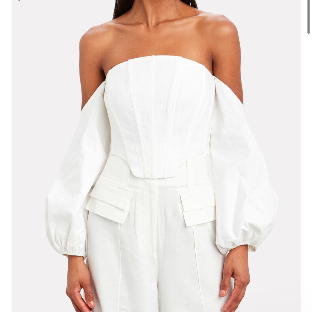 STAUD Emilia Off-The-Shoulder Bustier Top